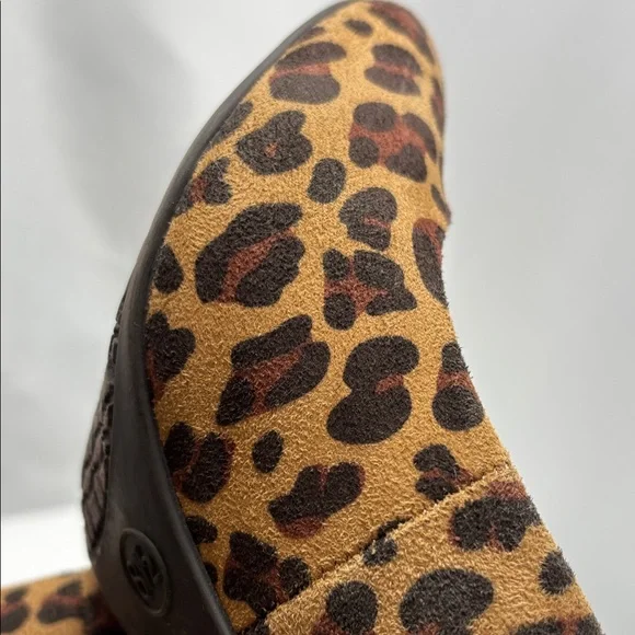 Merona Etta High Heel Women’s Sz8.5 Tan and Brown Leopard Print Chucky Heel#0252 - Picture 10 of 11